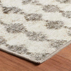 Dash & Albert Izzy Grey Machine Washable Rug, 3 X 5 Feet, Grey Graphic Pattern
