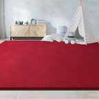 Large Area Rugs for Living Room Bedroom, 5x8 Feet Burgundy Red Rug, Minimalist Modern Shag Rug, Soft Thick Memory Foam Indoor Carpet, Non-Slip Washable Rug for Boys Girls Dorm Nursery Room Home Decor