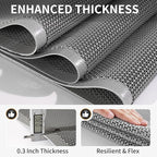 Front Door Mat 20''x31'', Drainage Heavy Duty Dirt Trapping Non-Slip Doormats, Outdoor Rubber Floor Mats, Restaurant Commercial Kitchen Industral Pool Entrance Bar Wet Area, Grey
