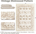 XWZO Entryway Area Rug 2x3ft — Soft Low Pile Non-Slip Door Mat for Bedroom Bathroom Kitchen Laundry Farmhouse, Spill Resistant Washable Small Indoor Carpet for Doorway & Entrance, Beige