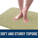 OLANLY Dog Door Mat for Muddy Paws 30x20, Absorbs Moisture and Dirt, Absorbent Non-Slip Washable Doormat, Quick Dry Chenille Mud Mat for Dogs, Entry Indoor Entryway Carpet for Inside Floor, Vanilla