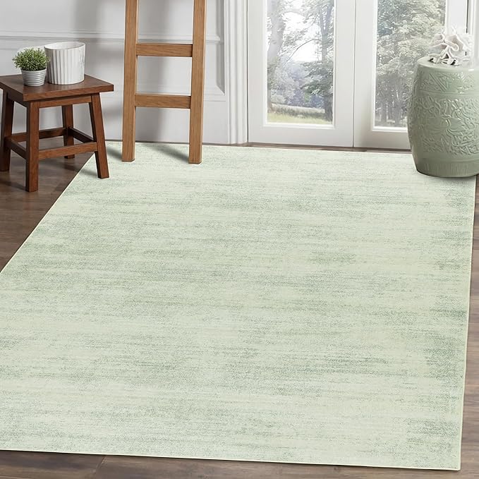 Sage Green Rugs for Bedroom,Small Boho Abstract Washbale Non Slip Area Rug for Kitchen Entryway,Light Green