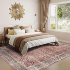Dripex Washable Area Rug 6x9 Living Room Rug Stain & Water Resistant Foldable Thin Vintage Rugs Bedroom Rug Floor Carpet for Dining Room Kitchen Bathroom Farmhouse Office