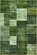 Tepook Modern Area Rug for Living Room, 8x10 Geometric Large Rugs for Bedroom, Washable Patchwork Rug Indoor Non-Slip Throw Carpets for Dining Room Office Farmhouse Home Decor, Green