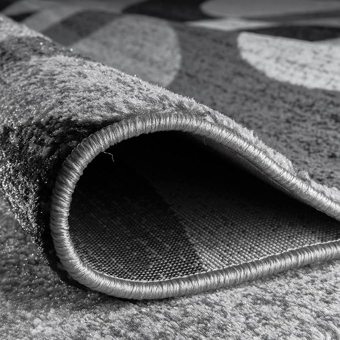 Rugshop Contemporary Abstract Circles Perfect for high Traffic Areas of Your Living Room,Bedroom,Home Office,Kitchen Runner Rug 2'7" x 10' Gray
