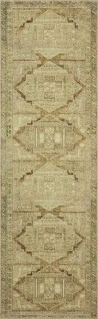 Loloi Magnolia Home by Joanna Gaines Sinclair Collection SIN-02 Khaki/Tobacco 7'-6" x 9'-6", .25" Pile Height, Machine Washable, Area Rug