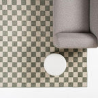 Revival Rugs Gambit 7'10"x10' Checkered Rug Washable Area Rug for Living Room Bedroom - 100% Recycled Oeko-TEX Certified, Medium Pile, Green, Beige