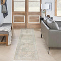 Nourison Home Astra Machine Washable Blue Green 2'2" x 8' Area Rug - Easy Clean, Non Shedding, Bed Room, Living Room, Dining Room, Kitchen (8' Runner)