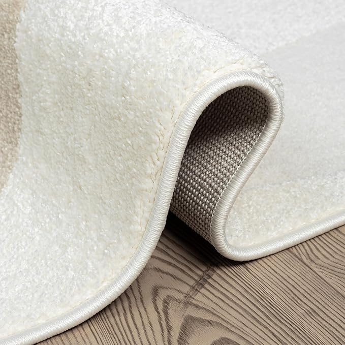 Abani Nomad Cream & Beige Area Rug 9' x 12' for Living Room, Bedroom - Chic Abstract Pattern - Durable & Easy to Clean