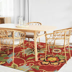 Lahome Floral Washable Rugs 5x7, Carpets for Living Room Non-Slip Lightweight, Soft Bedroom Throw Paisley Print Low-Pile Large Christmas Area Rug for Dining Room, Kitchen, Entryway