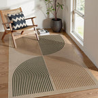 Lahome Modern Rainbow Easy Jute Office Rug, Washable Rugs 4x6 for Living Room Bedroom Farmhouse Kitchen Mats for Floor, Contemporary Non Slip Floor Carpet for Entryway Backyard Sunroom