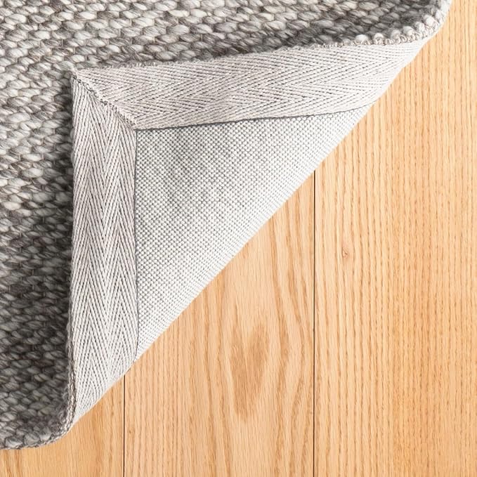 Dash and Albert Loggia Grey Handwoven Wool Rug, 3 X 5 Feet, Grey Solid Pattern - Premium Luxury Hotel Quality Soft Breathable Hypoallergenic Machine Washable Easy Care All Season Comfortable