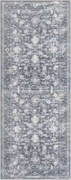 KILOCOCO Hallway Runner 2x6 Rug Runner Printed Vintage Floral Washable Kitchen Runners Non-Slip Rubber Backed Runners for Hallways Laundry Room Distressed Boho Rugs for Entryway Bedroom, Grey