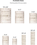 ReaLife Rugs Machine Washable Area Rug - Living Room Bedroom Bathroom Kitchen Entryway Office - Padded Low Pile Stain Resistant Premium - Boho Farmhouse Vintage - BEV - Beige 5' x 7'