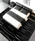 YIHOUSE 5x7 Abstract Line Area Rug, Modern Washable Stain Resistant Rugs Non Slip, Soft Indoor Floor Carpet for Living Room, Bedroom,Dining Room, Black and White