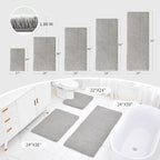 Gray Bathroom Runner Rug 24x59 Non Slip Fluffy Long Bath Mat for Bathroom Floor Washable Plush Luxury Bath Rug for Tub Absorbent Shower Sink Mat Bedside Rug