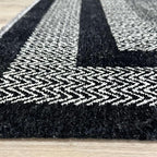 Alfa Rich 7x10 Black Washable Area Rugs for Living Room Bedroom Kitchen Dining Cotton Rug