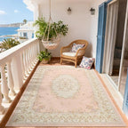 Nursery Rug for Baby Girl, Cute Pink 4x6 Area Rugs for Bedroom Non Slip, Floral Washable Soft Faux Wool Carpet for Living Room Dorm Kids Playroom Office Kids Playroom