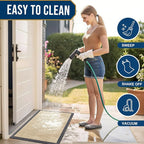 Kitinjoy Front Door Mat Outside Entrance, Sturdy Natural Dirt Trapper, Heavy Duty Rubber Doormat, Low Profile Non-Slip Backing, Easy Clean Floor Mat for Indoor Outdoor Entry, 29.5X17 Inch, Beige