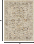 RUGGABLE Washable Vintage Area Rug – Sarrah Hazel 5x7, Stain-Resistant, Non-Slip – Medium Machine Washable Rugs for Living Room, Bedroom, Hallway, Entryway & Office–with Standard Pad