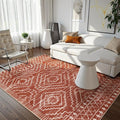 Wonnitar Moroccan 6x9 Area Rugs, Washable Brown Rugs for Living Room, Large Soft Bedroom Throw Rug, Non-Slip Stain Resistant Thin Boho Floor Carpet for Dining Room Home Office Decor (Brown,6'x9')