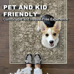 KILOCOCO Area Rug 3x5 Entryway Rug Washable Printed Vintage Floral Rubber Backed Non Slip Indoor Kitchen Rugs for Living Room Laundry Room Playroom Mudroom Moroccan Area Rugs, Taupe/Green