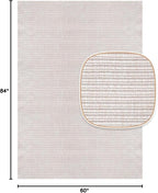 Beverly Rug Easy Jute Off White Rug 5x7 Solid Washable Durable Outdoor Indoor Area Rugs for Living Dining Room Patio Office Stain Resistant Non Shedding Casual Indoor Outside Carpet (5 x 7 Off-White)