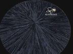 Faux Cowhide Round Area Rug | Non-Slip Leather Floor Carpet for Living Room, Bedroom, and Home Décor | Modern Stylish Accent Rug(Black_6x6)