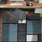 Rugshop Contemporary Modern Boxes for Home Office,Living Room,Bedroom,Kitchen Non Shedding Area Rug 3'3" x 5' Blue/Gray