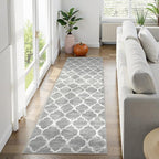 Lahome Moroccan Washable Runner Rug, 2x6 Kitchen Runners Non Slip Grey Runners for Hallways, Throw Rugs and Mats for Laundry Room, Carpet Runner Rugs for Hallway Entryway Bathroom Area Rugs