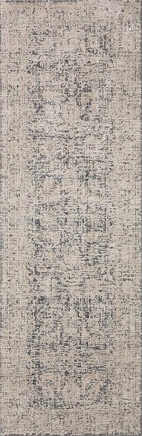 Loloi Amber Lewis Alie Collection ALE-05 Charcoal/Beige 7'-10'' x 7'-10'', .13'' Pile Height, Round Area Rug