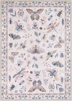 Lahome Insect Washable Small Area Rug, 3x5 Area Rugs for Bedroom Living Room, Non-Slip Soft Accent Throw Carpet for Kitchen Office Entryway Bathroom Office, Pink