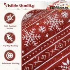 Christmas Runner Rug 2x6 Washable Rugs, Boho Christmas Tree Snowflake Rug Non-Slip Soft Low Pile Non Shedding Indoor Holiday Decor Carpet for Bedroom Bathroom Laundry Staircase Foyer (Xmas Red, 2'x6')