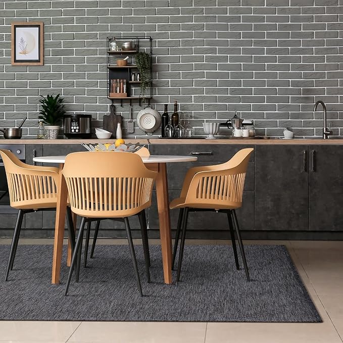 LUXE WEAVERS Modern Farmhouse Smoke 6x9 Washable Area Rug, Anti-Slip Diamond Pattern Carpet