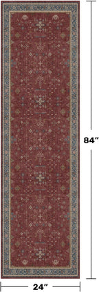 Boho 2x7 Long Runners for Kitchen Floor - Washable Non Slip Indoor Floor Mats for Entryway, Hallway, Dark Red Floral Low Pile & Soft Runner Area Rug for Bedroom Beside Bed