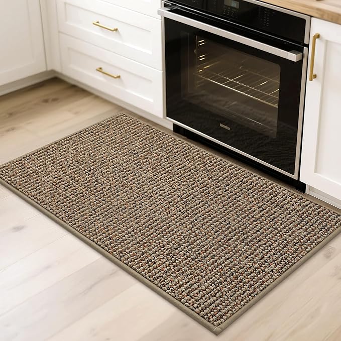 BEQHAUSE 20"x32" Entryway Rug Indoor Door Mat Non-Slip Washable, Hallway Rugs Absorbent & Stain Resist Hall Carpet Runner Rugs for Entryway, Front Door Floor Mats Laundry Room Rugs for Entry, Taupe