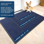 OLANLY Front Door Mat Indoor Outdoor Entrance, Waterproof Heavy Duty Doormat, Fade Resistant, Low Profile, Easy Clean Patio Porch Welcome Floor Mats for Entry, 59x20, Blue