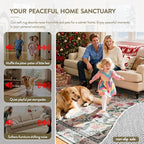 Lahome Christmas Rugs 8x10 Living Room Decor, Washable Area Rugs for Dining Room Stain Resistant, Large Thin Carpets Under Bed Couch Cottagecore Holiday Decor