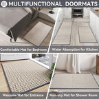 Indoor Door Mat 36x60 Dirt Resistant and Absorbent, Non-Slip Rubber Backing Floor Mats, Easy Clean Low-Profile Door mat for Entryway, Front Door, Inside Entrance Gray