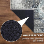 Keen Home Design 2x10 Rug - Machine Washable Runner Rug with Non-Slip Backing, Ideal for Hallway, Entryway, Kitchen, Laundry Room - Vintage, Easy Clean, Durable, Low Pile - (2'6" x 10')