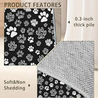 Cat Paws Black Area Rug for Living Room, Non-Slip Backing Low Pile Modern Abstract Rug for Indoor Use, 3x5 Washable Carpet