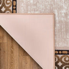 Antep Rugs Alfombras Bordered Modern 3x5 Non-Slip (Non-Skid) Low Pile Rubber Backing Indoor Area Rug (Beige, 3' x 5')