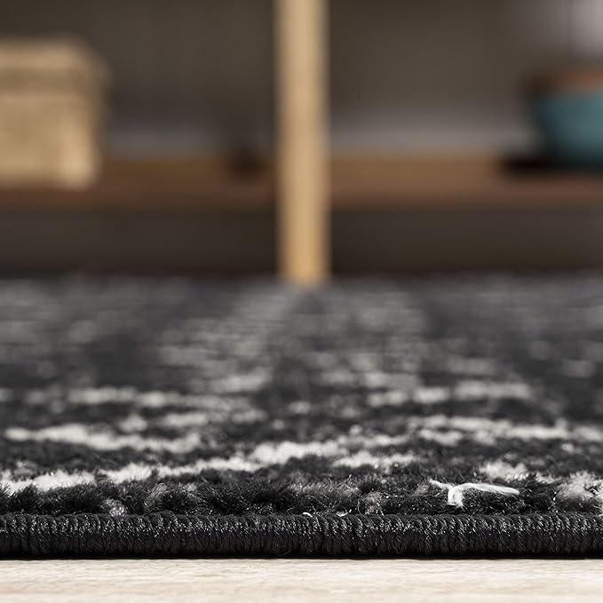 JONATHAN Y Boho Vintage Diamond Black/Ivory Indoor Area Rug 10X14 ft, Moroccan Hype for Living Room, Bedroom, Kitchen, Office, Easy-Cleaning, High Traffic, Pet-Friendly, Non-Shedding (MOH101D-14)
