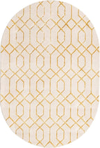 Unique Loom Marilyn Monroe Glam Collection Area Rug - Trellis (4' x 6' Oval, White Gold/ Gold)