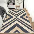 Modern Geometric Rug Small, Washable 2x3 Throw Rug for Entryway, Herringbone Chevron Patterned Indoor Door Mat, Modern Geometric Decor for Home, Bedroom, Soft Non Slip Thin Design FER72