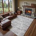 9x12 Area Rug Living Room Rugs - Washable Neutral Modern Abstract Soft Thin Rug Indoor Floor No Slip Rug Carpet for Bedroom Under Dining Table Home Office Decor - Light Gray
