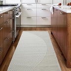Revival Rugs Record 2'7"x9' Machine Washable Runner Rug for Hallway Entryway - 100% Recycled Oeko-TEX Certified, Medium Pile, Beige, Cream