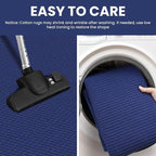 IOHOUZE Washable Area Rug 4x6 Non Slip Rubber Backed Woven Rugs for Entryway Indoor Bedroom Rugs Kitchen Rug Floor Throw Carpet for Entrance, Living Room, Royal Blue/Navy