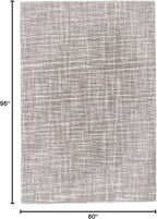 Dash and Albert Crosshatch Wool Area Rug - 5' x 8' Dove Grey Solid Hand Micro Hooked Accent Rug - Durable, High Traffic Areas Bedroom, Hallway, Stairs