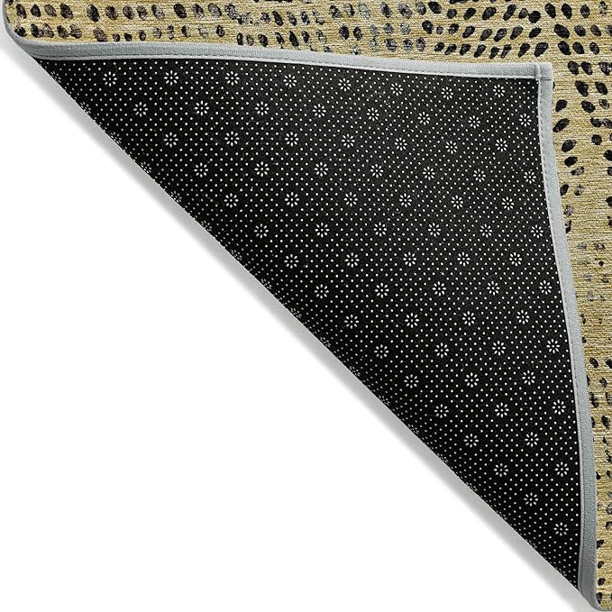 Addison Rugs Chantille ACN591 Gold 2'3" x 7'6" Indoor Outdoor Hallway Runner Rug, Stain Resistant Washable Kitchen Area Carpet for Bathroom, Laundry and Bedroom Rug